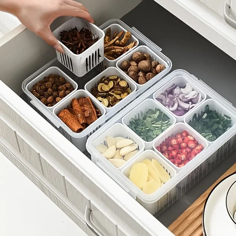 6 in 1 food storage and container refrigerator food keeping free scallion storage boxes for kitchen