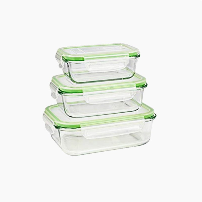 China Supplier custom OEM borosilicate glass food storage container Wholesale