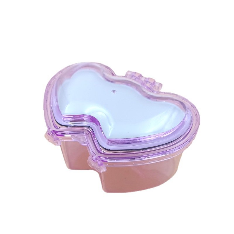 New style butterfly heart shape plastic kids cosmetic jewelry storage box with mirror candy desktop boxes for earrings rings