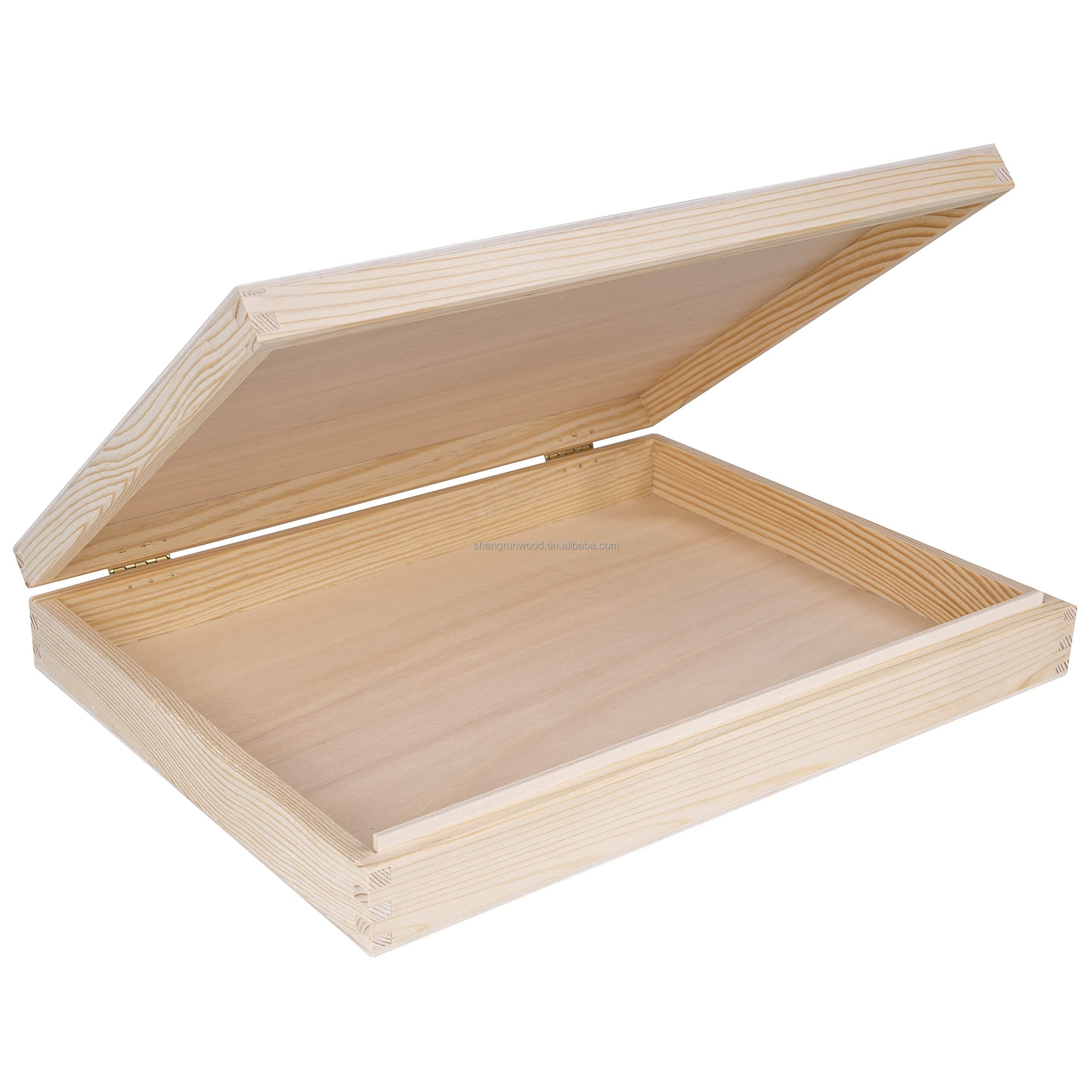 Customized Size Unfinished Cheap Wooden Gift Box Used Wood Storage Box For Packing In Bulk Wooden Tie Boxes