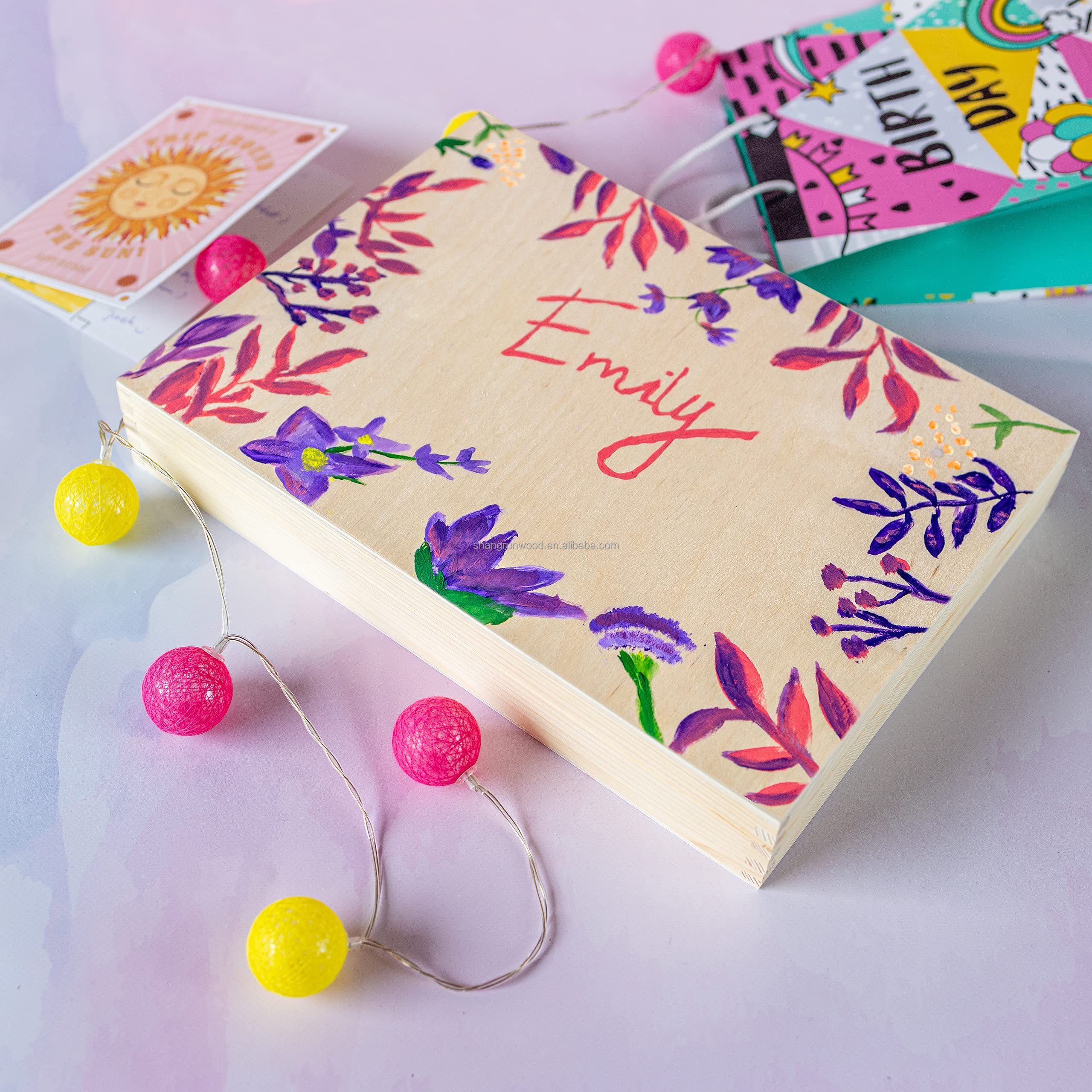 Customized Size Unfinished Cheap Wooden Gift Box Used Wood Storage Box For Packing In Bulk Wooden Tie Boxes