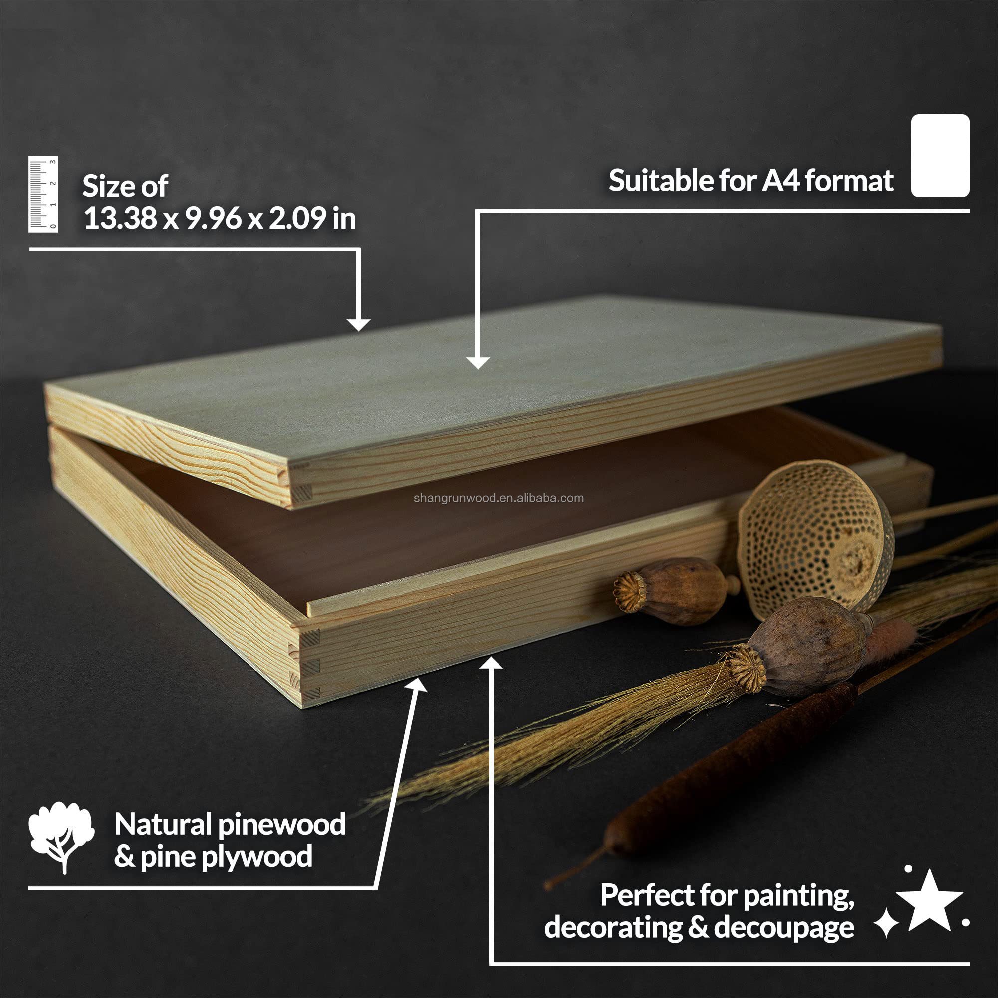 Customized Size Unfinished Cheap Wooden Gift Box Used Wood Storage Box For Packing In Bulk Wooden Tie Boxes