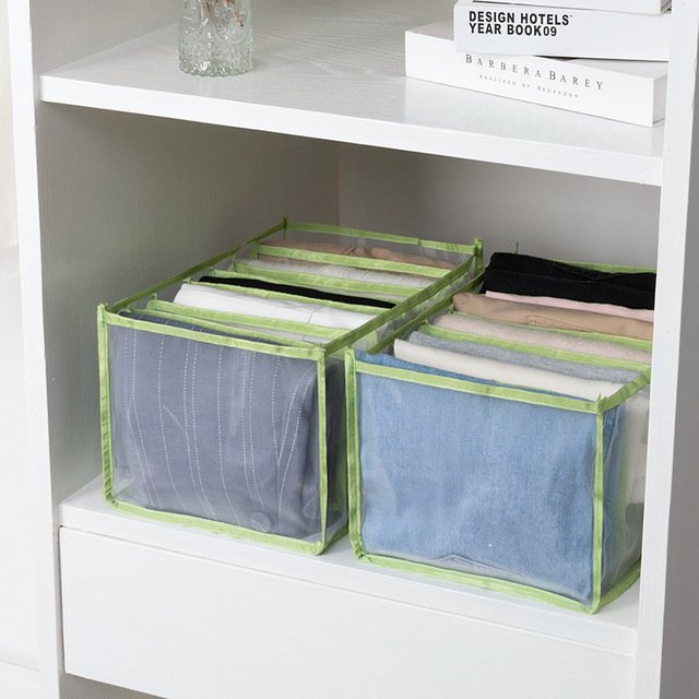 Wardrobe Clothes Organizer Jeans Storage Box Underwear Drawer Organizer Divider Box for Bras Panties Ties Socks Scarves Cloths