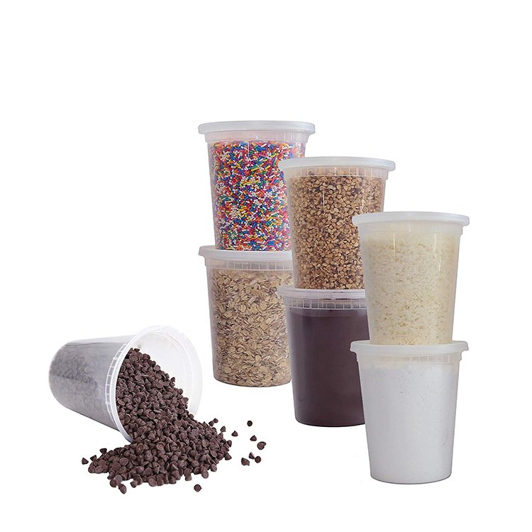 Food Grade PP disposable Injection 32oz round deli food storage containers with lids