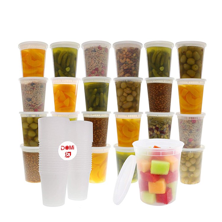 Food Grade PP disposable Injection 32oz round deli food storage containers with lids