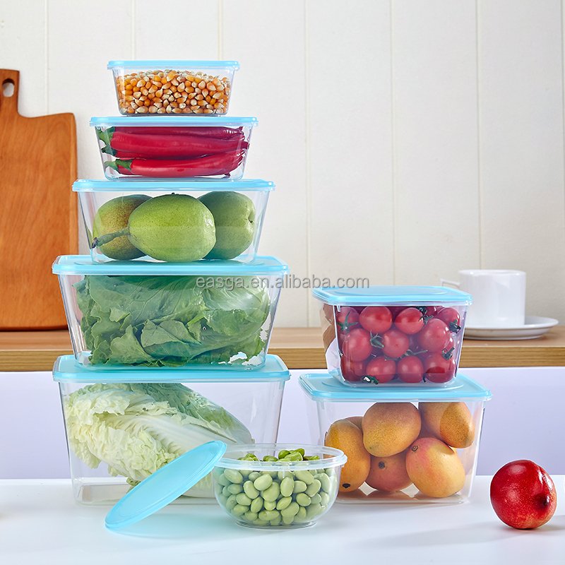 Transparent plastic kitchen food storage container 570ml 3 pcs set food prep containers food storage container kids