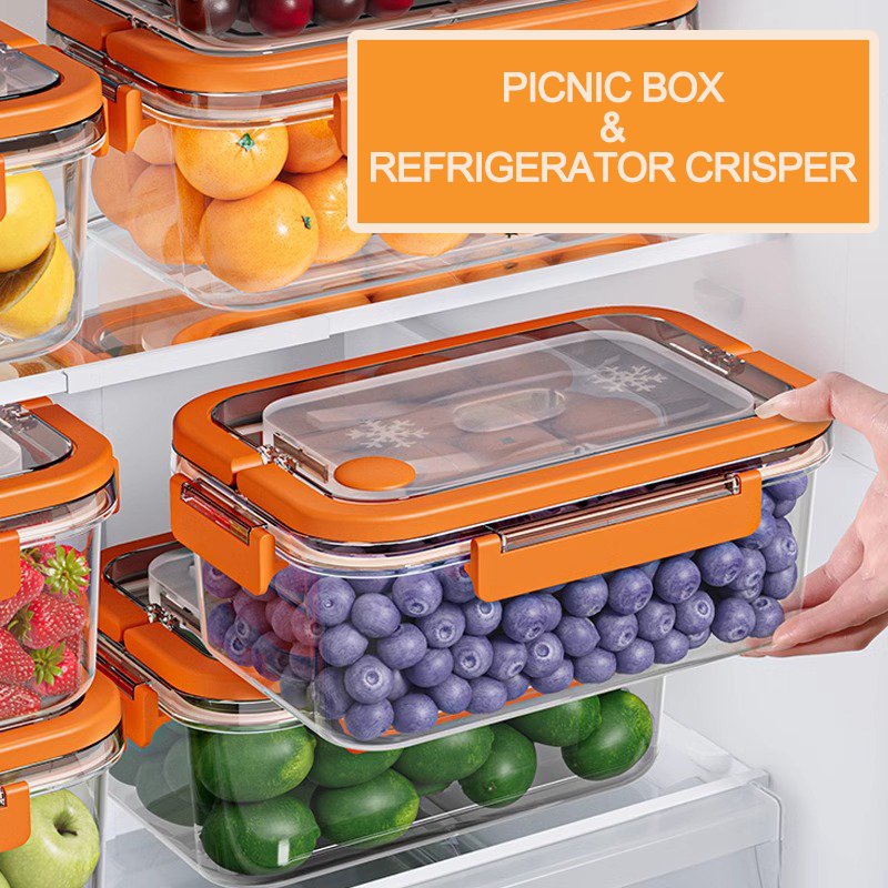 Refrigerator Organizer Bins Kitchen airtight food storage & container Plastic food storage boxes with lids fridge organizer set
