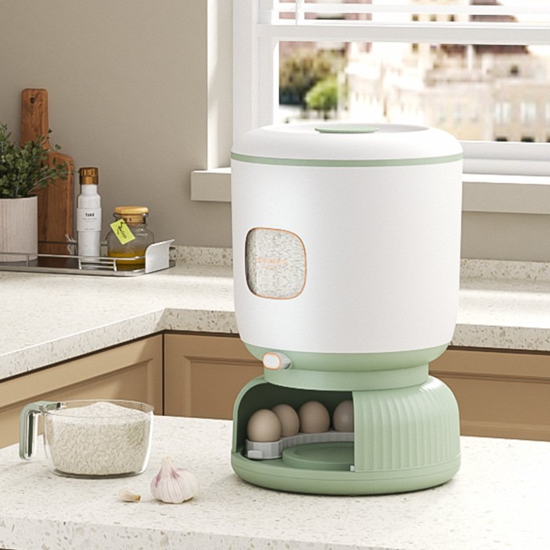 Automatic Grain Storage Box Household Insect-proof Moisture-proof Sealed Rice Barrel Rotating Rice Storage Box