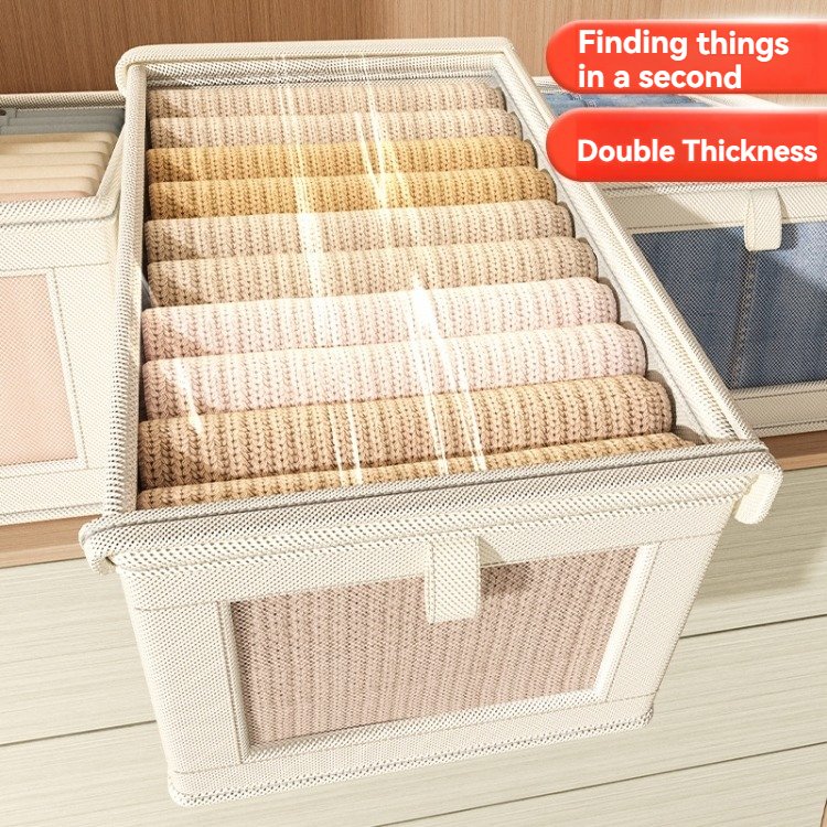 Modern Oxford Fabric Storage Box Household Foldable Clothes Drawer Type Closet Compartment Rectangle Glossy