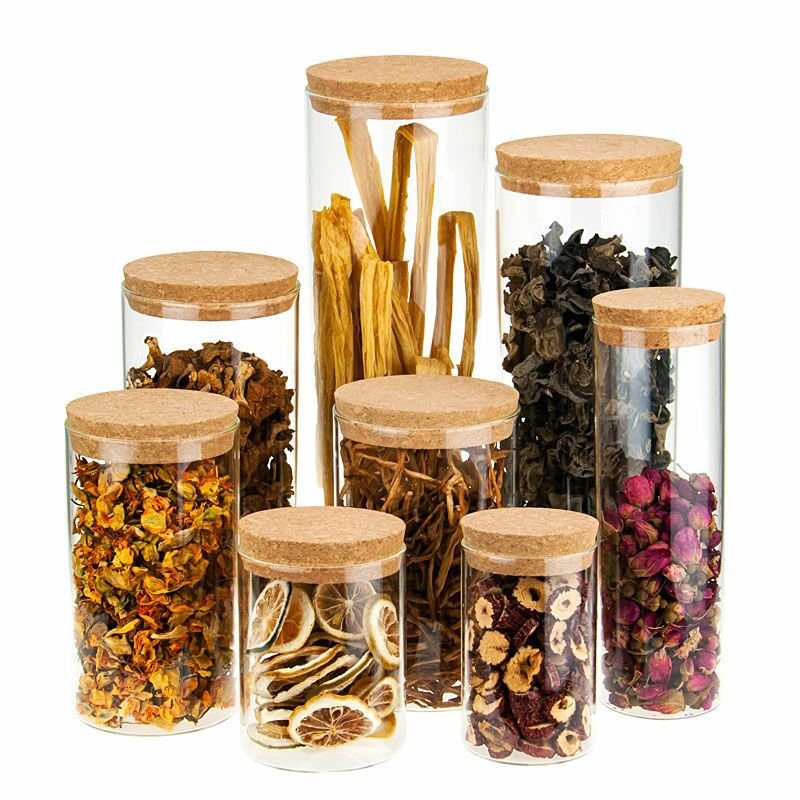 factory Storage Bottles & Jars Food Storage Container With Airtight Bamboo Lid Borosilicale Clear Glass Jar