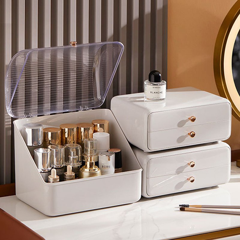 Vanity Drawer Brush Holder Cosmetic Storage Box Set for Beauty Skincare Makeup Storage Organizer