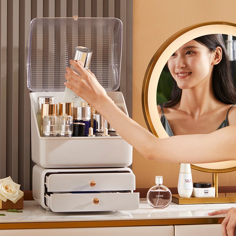 Vanity Drawer Brush Holder Cosmetic Storage Box Set for Beauty Skincare Makeup Storage Organizer
