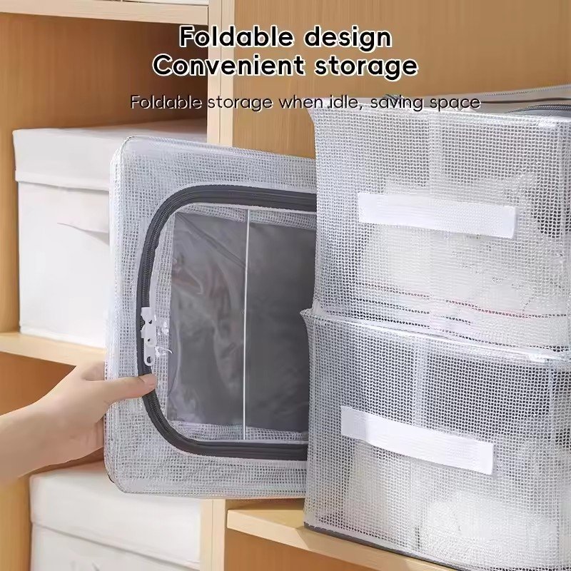 High Quality Mold Prevention Shoes Organizer Bins And Foldable Clear Transparent Shoe Storage Boxes Moisture With Steel Frame