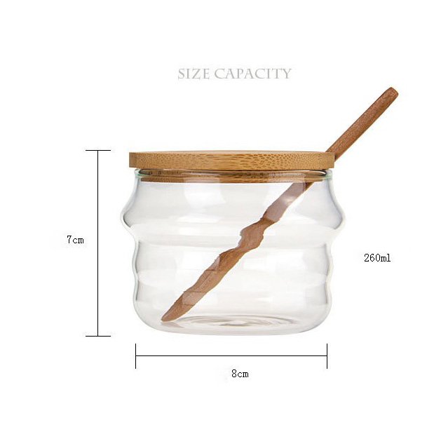 Glass Canister Set of 3, Clear Season Jars with Bamboo Lid, Food Storage Containers for Seasons