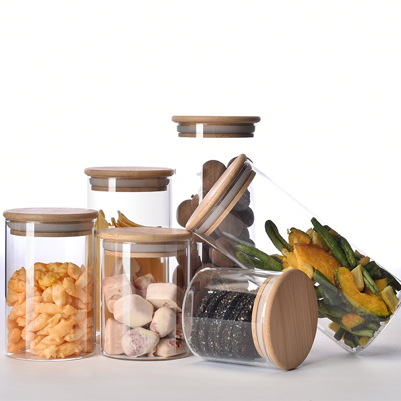 Custom Modern minimalist style kitchenware stash jar High Borosilicate Glass food storage glass container Storage Jars With Lids