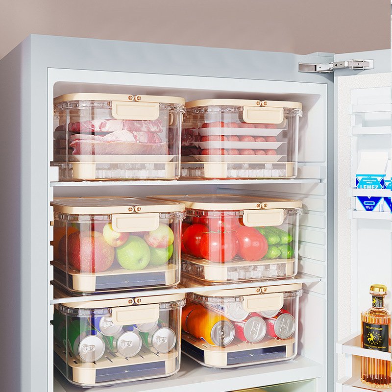 2.8L Large Portable Crisper Container Lasting Cold Can Put Ice Low Temperature Maintaining Refrigerator Food Storage Box