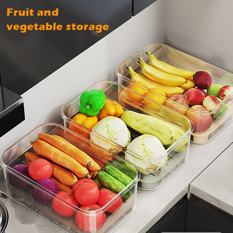 2.8L Large Portable Crisper Container Lasting Cold Can Put Ice Low Temperature Maintaining Refrigerator Food Storage Box