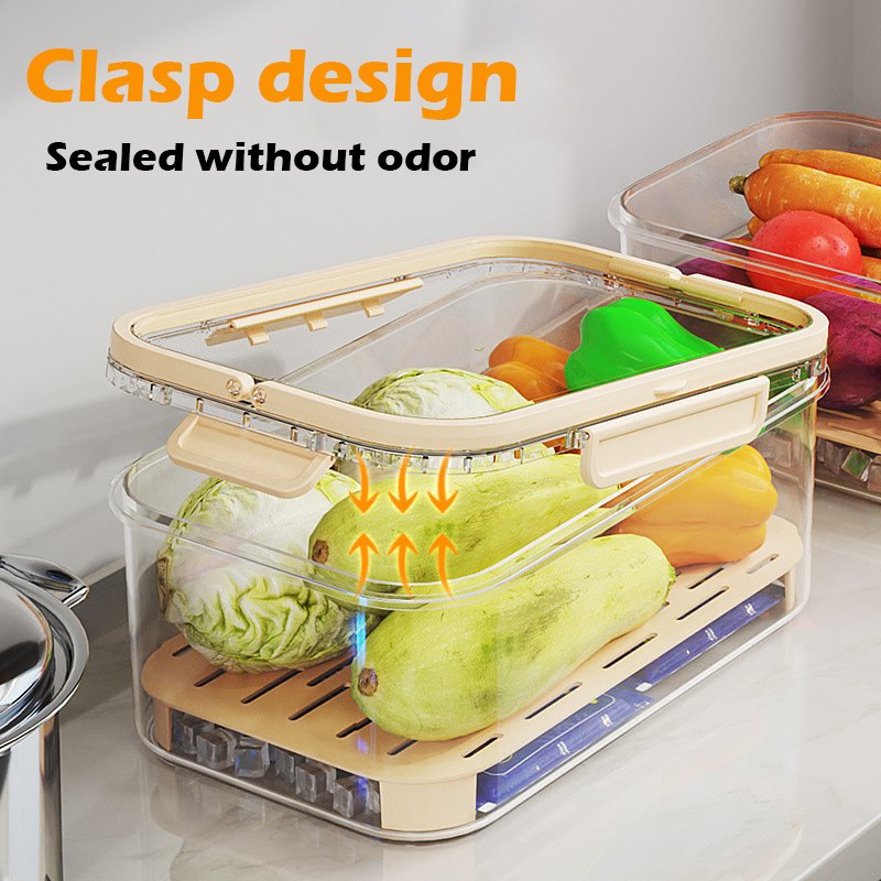 2.8L Large Portable Crisper Container Lasting Cold Can Put Ice Low Temperature Maintaining Refrigerator Food Storage Box