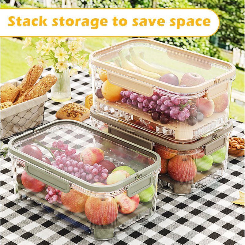2.8L Large Portable Crisper Container Lasting Cold Can Put Ice Low Temperature Maintaining Refrigerator Food Storage Box