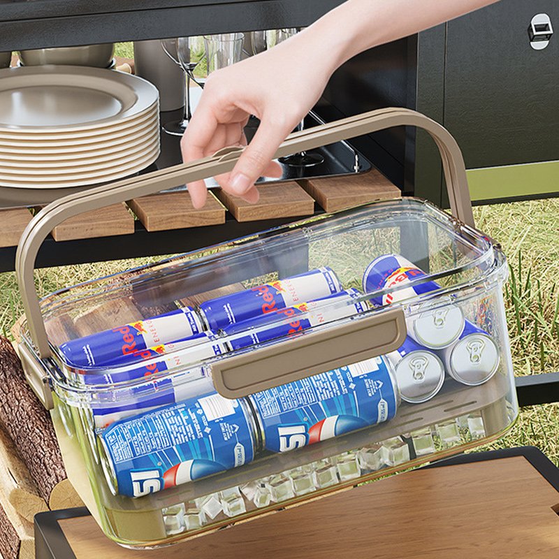 2.8L Large Portable Crisper Container Lasting Cold Can Put Ice Low Temperature Maintaining Refrigerator Food Storage Box