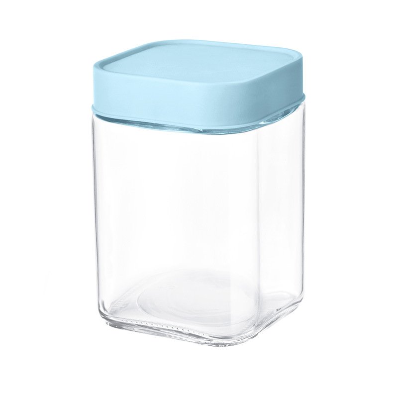 Square 200ml Storage Bottles Jars Food Storage Container with Airtight Lid Clear Glass Storage Jar