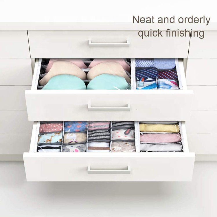 Sock Organizers Drawer Boxes Folding Socks Divided Storage Box With Lids