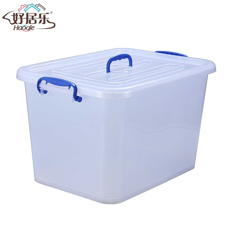 Household Sundries Bins Container Toy Organizer Transparent Translucent Plastic Storage Box With Handle And Lid