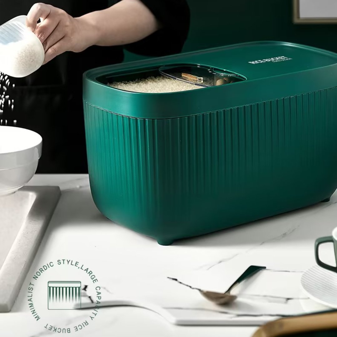 5KG Rice Storage Container With Lids Airtight Rice Dispenser Dry Food Cereal Grain Food Storage Bucket for Home Kitchen Storage