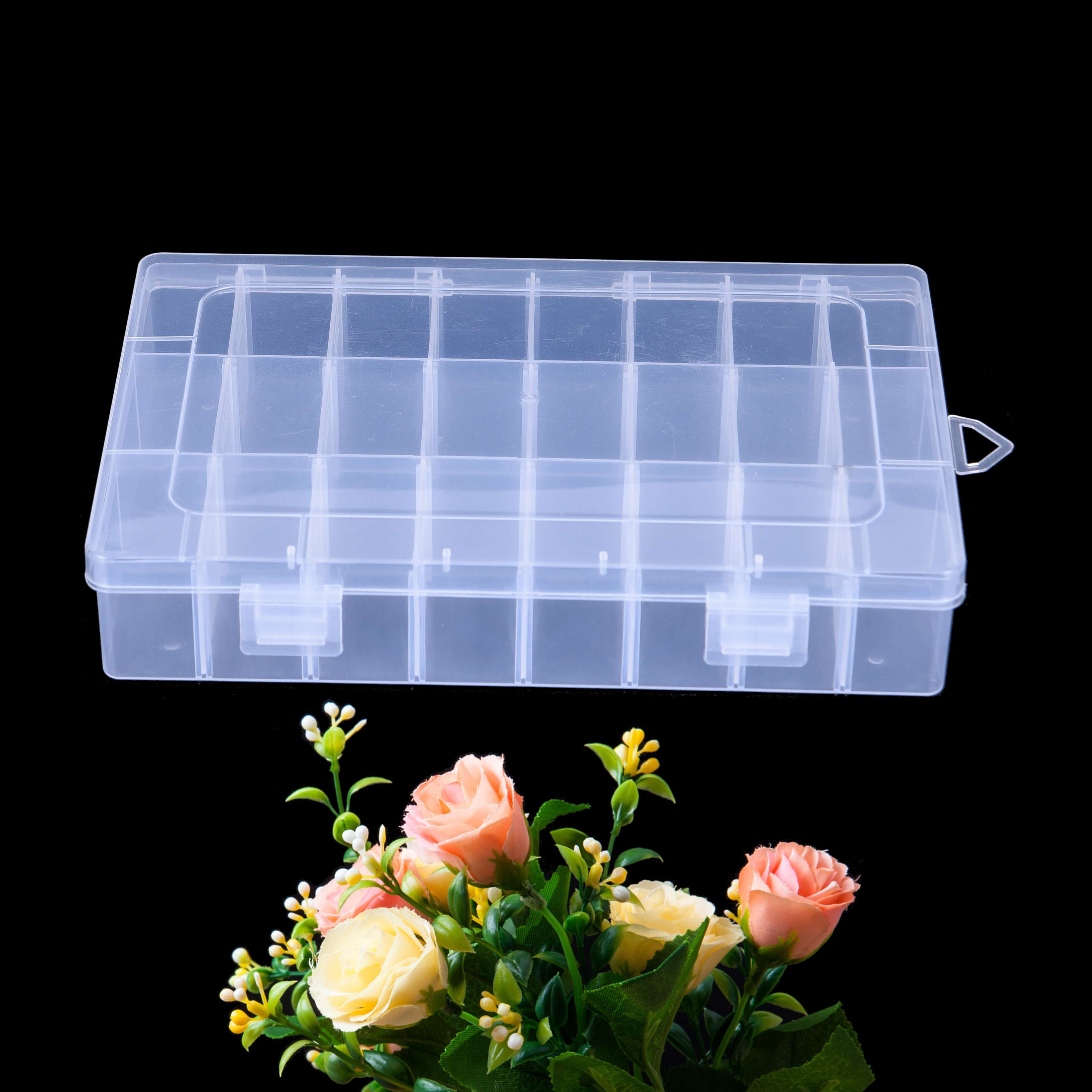 Hot sale 24 Grids Compartment Parts Transparent Component parts pill Plastic Storage Box