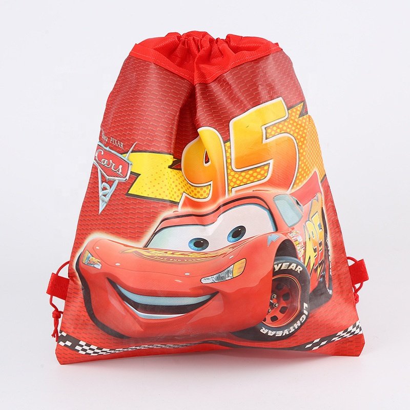 Non woven printed belt pocket drawstring bag toy storage bag Party backpack