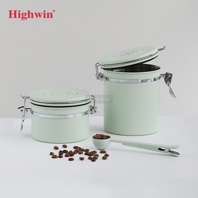 Highwin Kitchen Canisters Plastic Lid Food Storage Jar Coffee Container