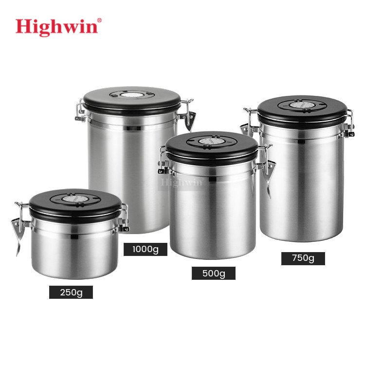 Highwin Kitchen Canisters Plastic Lid Food Storage Jar Coffee Container