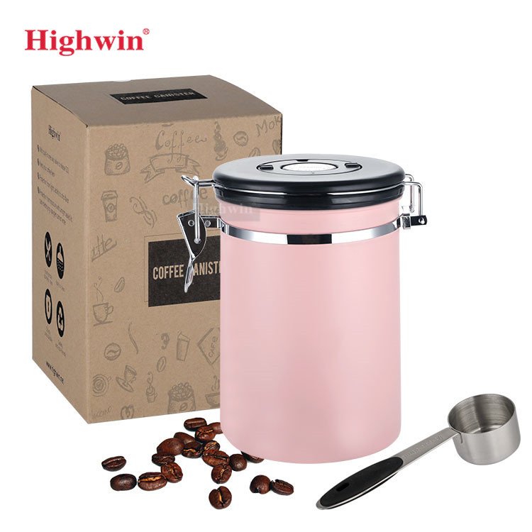 Highwin Kitchen Canisters Plastic Lid Food Storage Jar Coffee Container