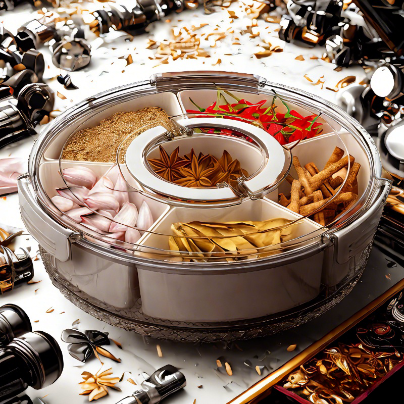Eco-Friendly 360-Rotating Multifunctional Kitchen Storage Box Comfy Spice & Grain Compartment Stackable Food Container