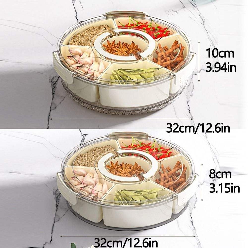 Eco-Friendly 360-Rotating Multifunctional Kitchen Storage Box Comfy Spice & Grain Compartment Stackable Food Container