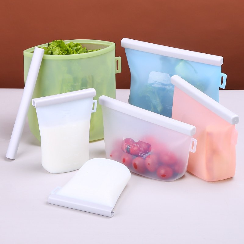 Wholesale Food Grade 100% Storage Bags Set Reusable Silicone Food Bag For Packing Food