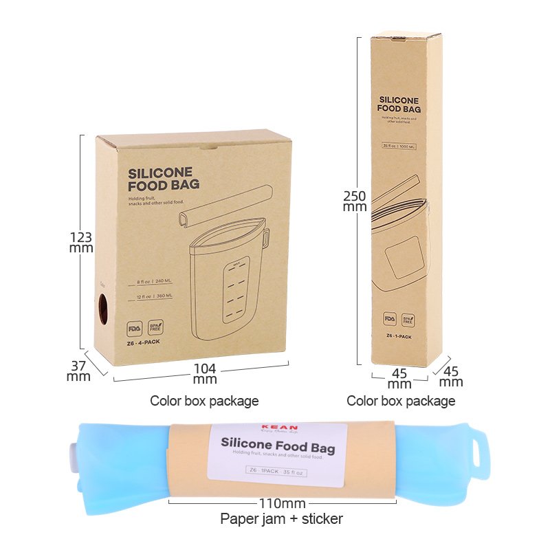 Wholesale Food Grade 100% Storage Bags Set Reusable Silicone Food Bag For Packing Food