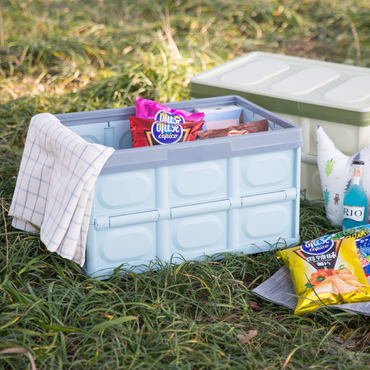 Justeer multifunction big stackable container storage plastic bin box
