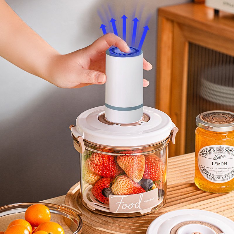 4.6L Grain Storage Bins Kitchen Refrigerator Drain Food Storage Box Vacuum Preservation Storage Box