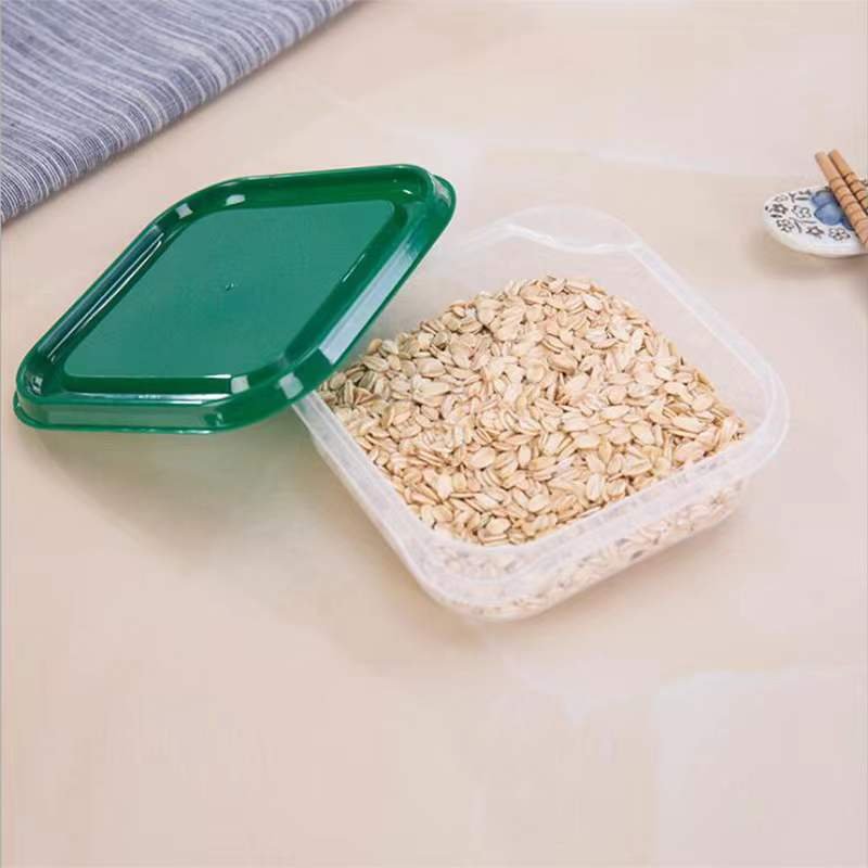 Wholesale Plastic crisper with lid 17-piece transparent kitchen storage box Refrigerator grain storage box set