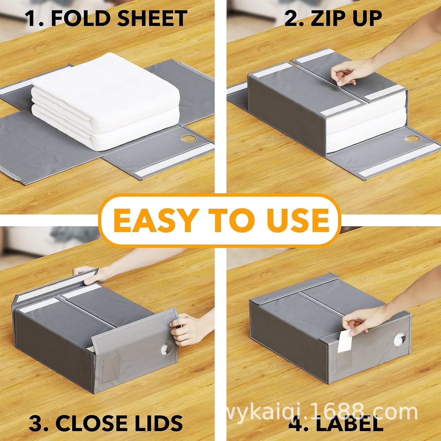 Foldable bed sheets, duvet covers, fabric storage box, organizing tool, dustproof clothing, bedding, four piece set storage box