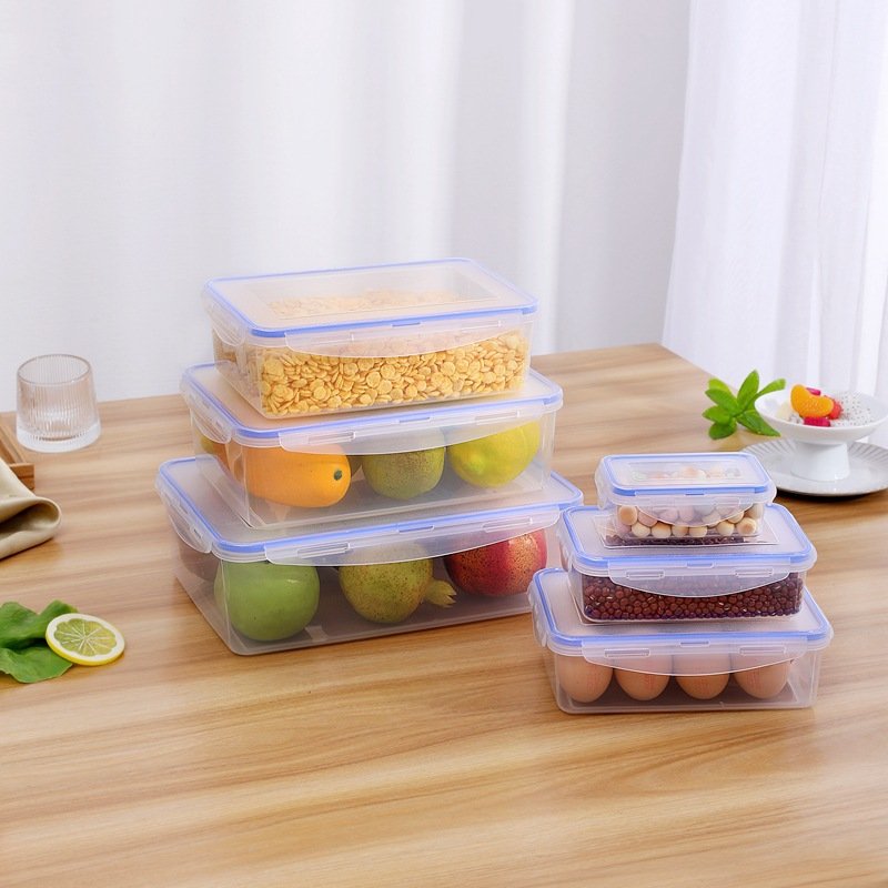 lastic manufacturer high quality PP plastic transparent food storage box with lid kitchen food airtight storage box