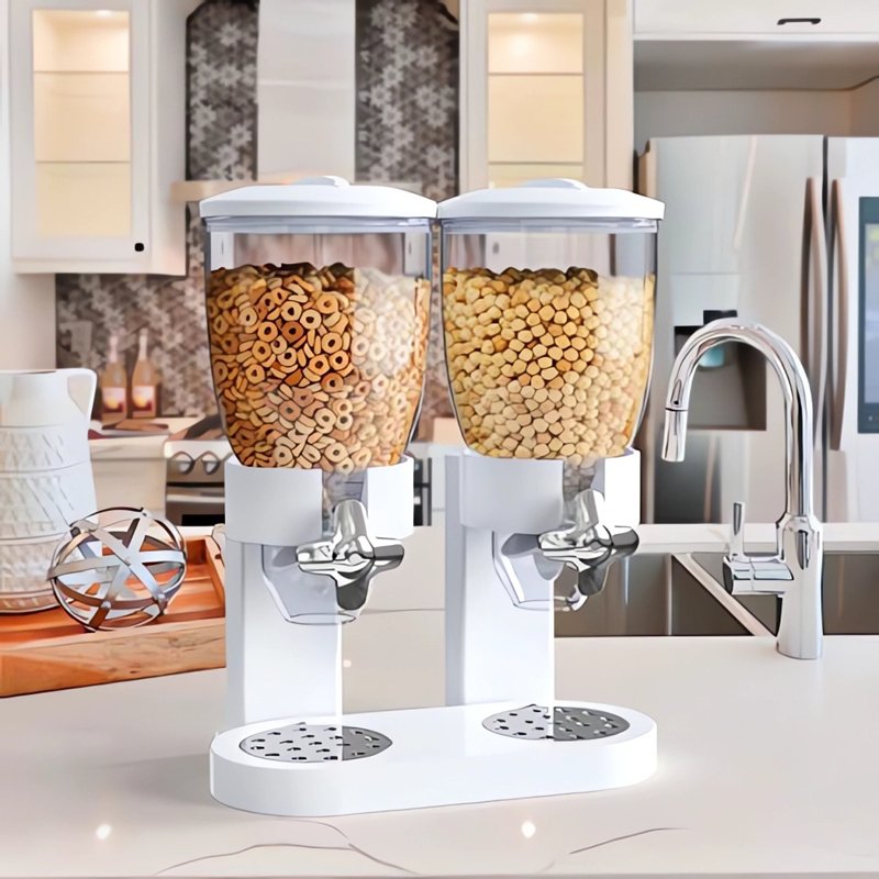 Hot Sale Airtight Dry Food Dispenser Wall Mounted Cereal Dispenser Storage Box Kitchen Food Container