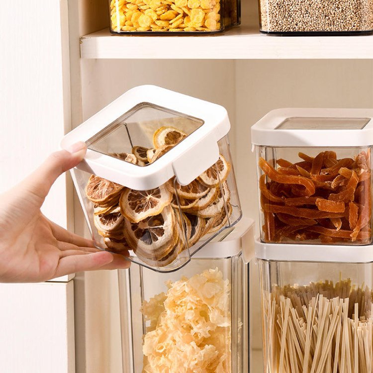 950ml 1300ml 1800ml Square Multigrain Snack Household kitchen storage box can reusable bag storage container