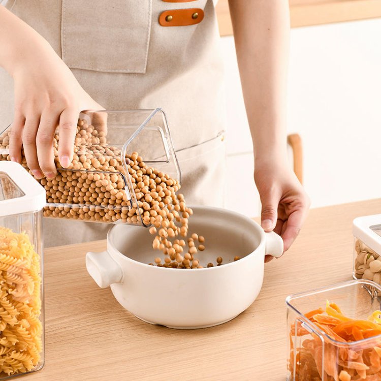 950ml 1300ml 1800ml Square Multigrain Snack Household kitchen storage box can reusable bag storage container