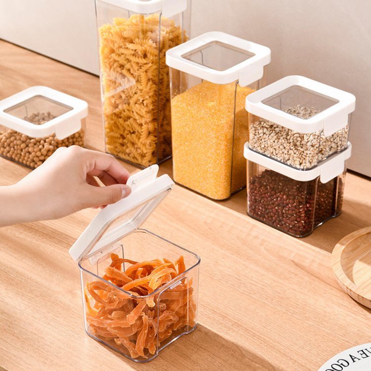 950ml 1300ml 1800ml Square Multigrain Snack Household kitchen storage box can reusable bag storage container
