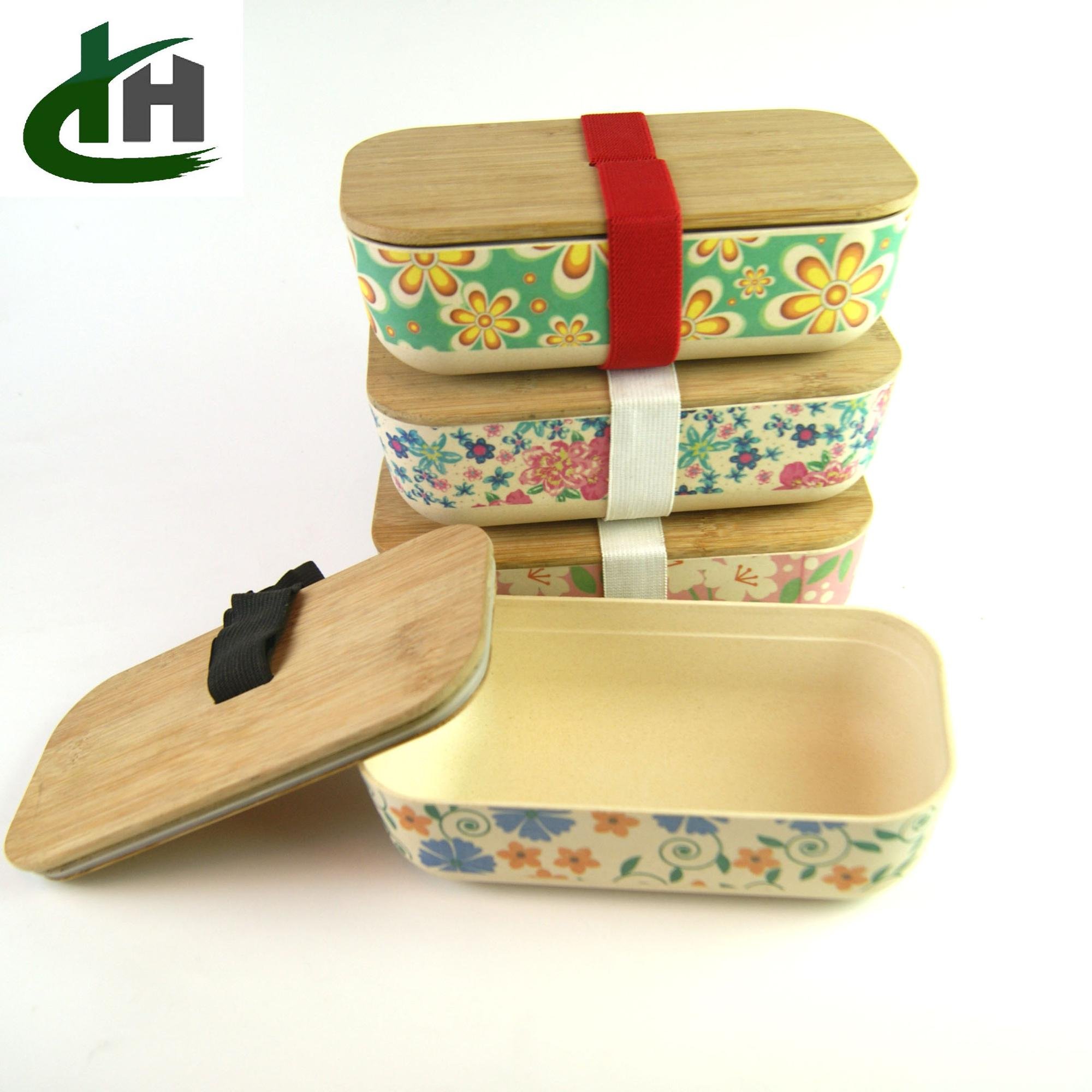 2020 new style bamboo fiber lid water proof food container, storage box,lunchbox