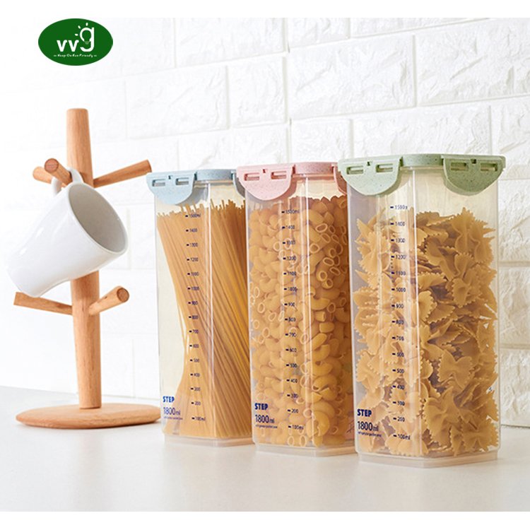 VVG 1800ml BPA Free Plastic Cereal Containers Airtight Food Storage Containers with Lid for Kitchen Pantry Organization