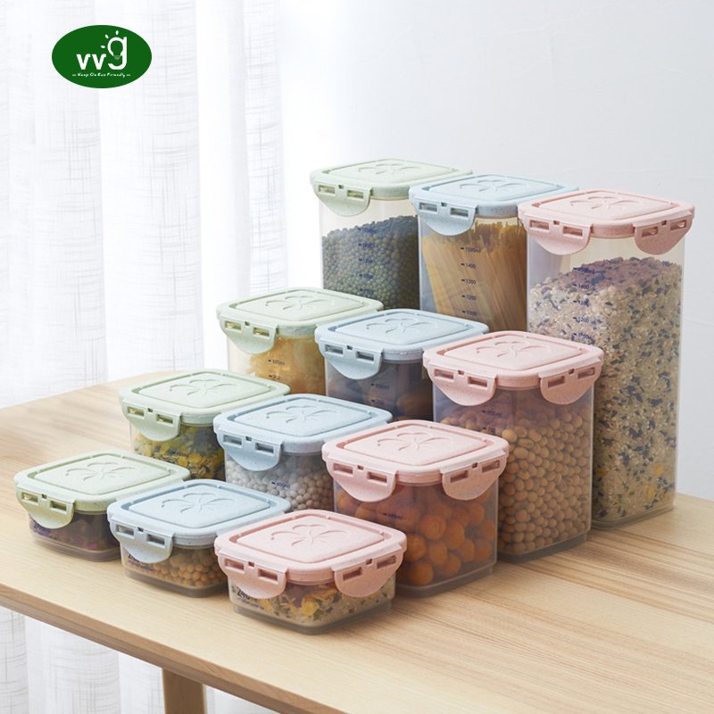 VVG 1800ml BPA Free Plastic Cereal Containers Airtight Food Storage Containers with Lid for Kitchen Pantry Organization