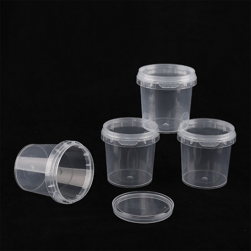 150ml thickened food grade transparent pp small round bucket with lid for storage